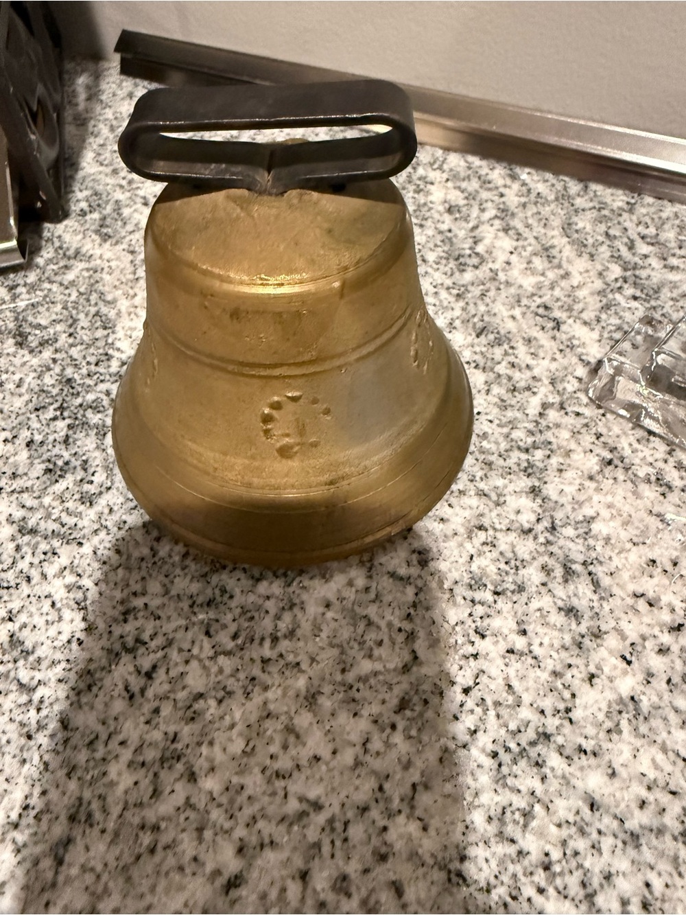 Swiss Brass Cowbell with Iron Handle
